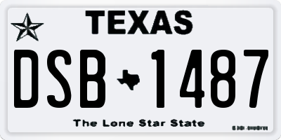 TX license plate DSB1487