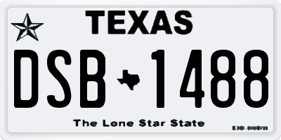 TX license plate DSB1488