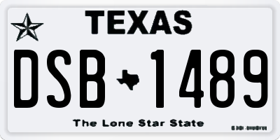 TX license plate DSB1489