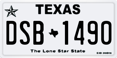 TX license plate DSB1490