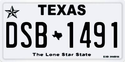 TX license plate DSB1491