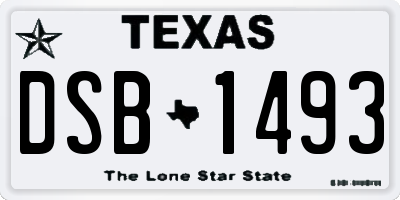 TX license plate DSB1493