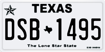 TX license plate DSB1495