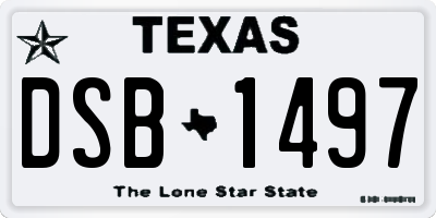 TX license plate DSB1497