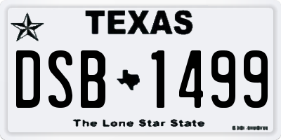 TX license plate DSB1499