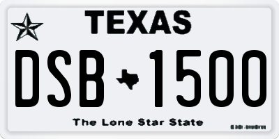 TX license plate DSB1500