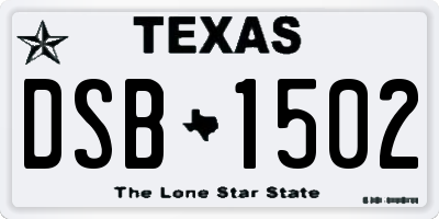 TX license plate DSB1502