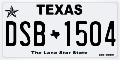TX license plate DSB1504