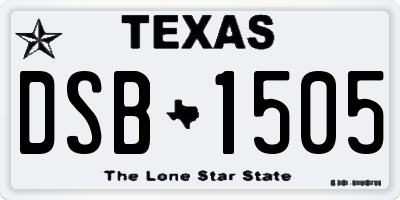 TX license plate DSB1505