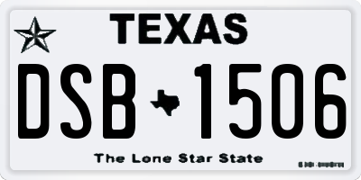 TX license plate DSB1506