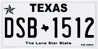 TX license plate DSB1512