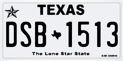 TX license plate DSB1513