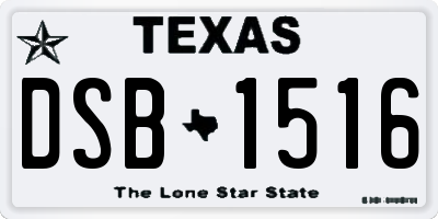 TX license plate DSB1516