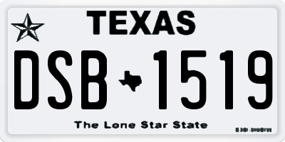 TX license plate DSB1519