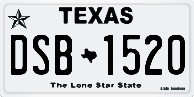 TX license plate DSB1520