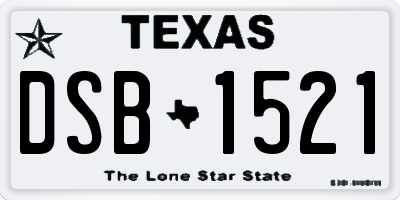 TX license plate DSB1521