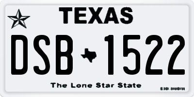 TX license plate DSB1522