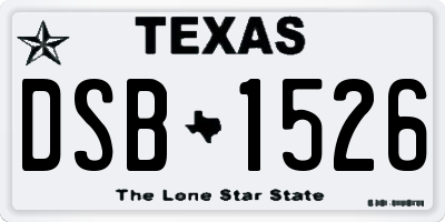 TX license plate DSB1526