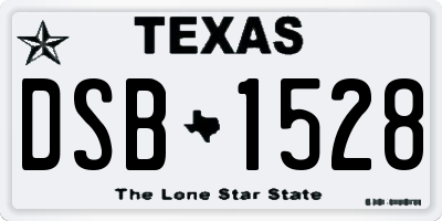 TX license plate DSB1528