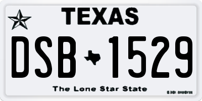 TX license plate DSB1529
