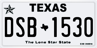 TX license plate DSB1530