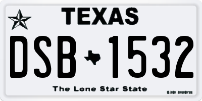 TX license plate DSB1532