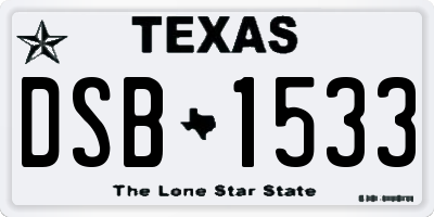 TX license plate DSB1533