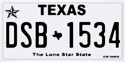 TX license plate DSB1534