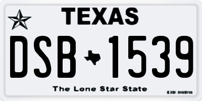 TX license plate DSB1539