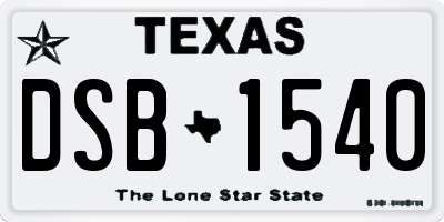 TX license plate DSB1540