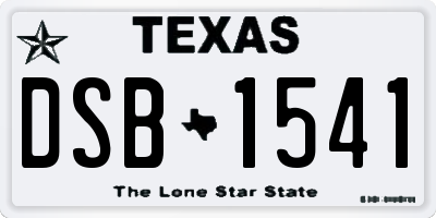 TX license plate DSB1541