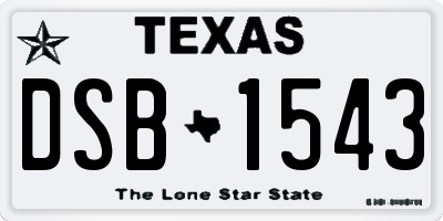 TX license plate DSB1543