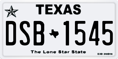 TX license plate DSB1545