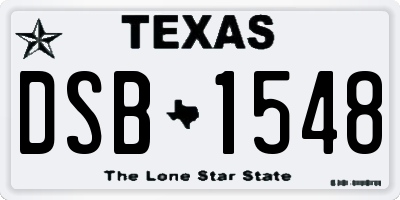 TX license plate DSB1548