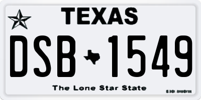 TX license plate DSB1549