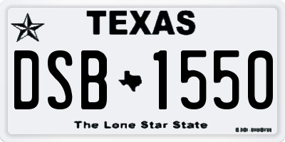 TX license plate DSB1550