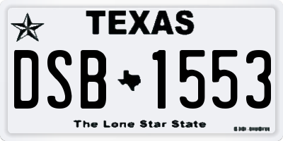 TX license plate DSB1553