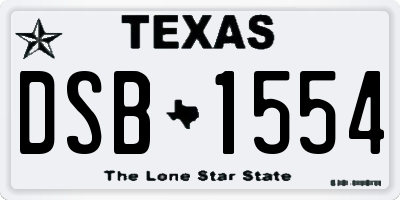 TX license plate DSB1554