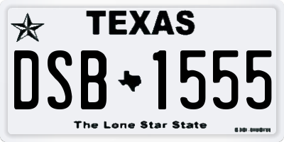 TX license plate DSB1555