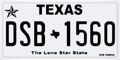 TX license plate DSB1560