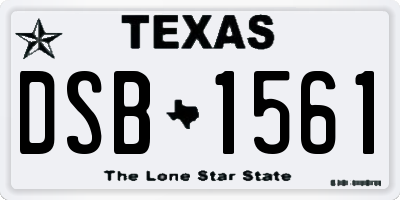 TX license plate DSB1561