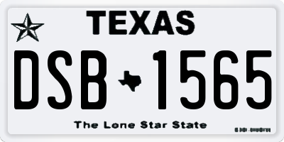 TX license plate DSB1565