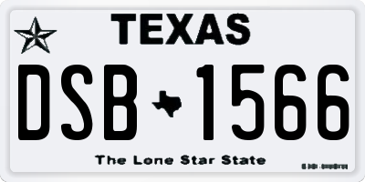 TX license plate DSB1566