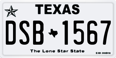 TX license plate DSB1567