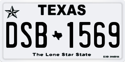 TX license plate DSB1569
