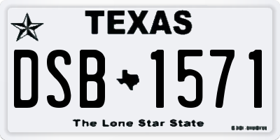 TX license plate DSB1571