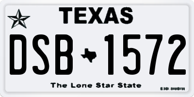 TX license plate DSB1572