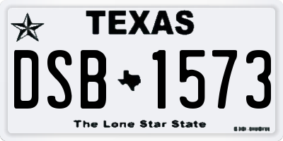 TX license plate DSB1573