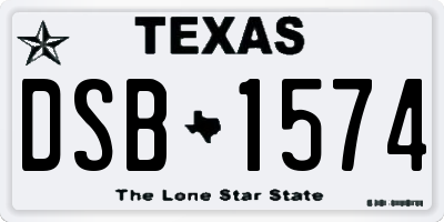 TX license plate DSB1574