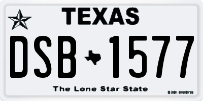 TX license plate DSB1577